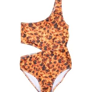 Stella Cove Leopard Print Kids Swim One Piece